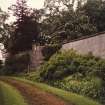 View of exterior of walled garden.