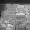 Detail of sculptured stones in entrance porch.