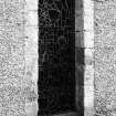 Detail of doorway converted into window in nave's NW elevation.