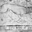Traquair House, interior
Detail of mural painting in museum showing dog