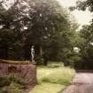 Traquair House, garden
View of statue along entrance drive