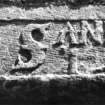 Traquair House, West front
Detail of lintel above blocked window on 2nd floor
Carved inscription; 'S V S Anno 1599'