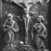 Traquair House chapel, interior
Detail of carved oak panel showing the Crucifixion