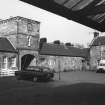 View of pend tower and adjoining buildings from courtyard.