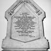 Interior.
Detail of memorial plaque to Rev William Moncrieff.