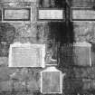 Interior.
View of inscribed panels on wall.