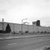 Alloa, Whins Road, Brewery
View from SW (Ring Road) showing kegging and packaging area with lager store area tower behind. The kegging plant had been removed to Leeds by the date of visit