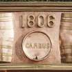 Interior.
Detail of commemorative copper plaque with founding date of 1806.