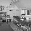 Interior. View of restaurant kitchen in West House service wing
