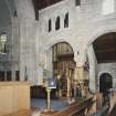 Interior. View of chancel showing lecturn, pulpit and organ