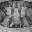 Interior. View of baptistry apse mural " Suffer the little children to come unto me"