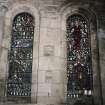 Interior. Detail of stained glass