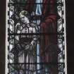 Interior. View of stained glass window of St Andrew