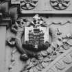 Specimen detail of one of two cast-iron plaques depicting the Arms of the City of Edinburgh