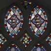 Interior. Gable windows detail of stained glass by Ballantine & Allan 1860-1