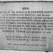 Interior.
Detail of Alexander Harvie's 1884 memorial plaque.