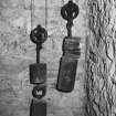 Interior.
Detail of clock weights.