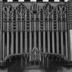 Interior. Detail of carving, CR Mackintosh organ screen