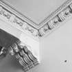 Interior.
Detail of ceiling cornice in stair-well.