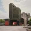 View of pellet store and weighbridge from NW.