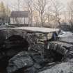 View from SSE showing flood damaged bridge.