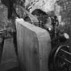 Interior.
NE spinning flats, basement, detail of water wheel machinery.