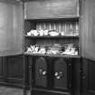 Interior.
First floor, pantry, detail of cupboard and safe.
