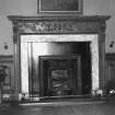 Interior.
First floor, dining room, detail of fireplace.