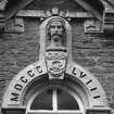 Detail of window pediment.