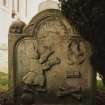 Churchyard, gravestone to Patrick Calder, detail