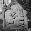 Churchyard, gravestone to Patrick Calder, detail