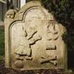 Churchyard, gravestone to Patrick Calder, detail