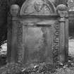 Churchyard, gravestone to Patrick Calder, reverse side, detail