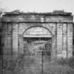 View of main entrance to stables.