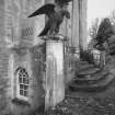 Detail of main entrance stairs and eagles