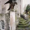 Detail of main entrance stairs and eagles