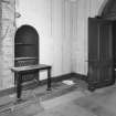 Interior. View of lobby  with niche from N