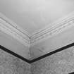 Interior.
Detail of cornice in W apartment on ground floor.