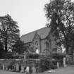 View from North West showing terraced graveyard