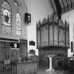 Interior, view of raised chancel platform