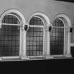 Interior.
Dining room, detail of arched windows.