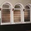 Interior.
Dining room, detail of arched windows.