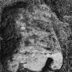 View of socket stone outside SE corner of churchyard.