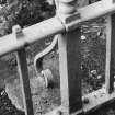 Detail of foot of guard railing.
