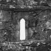 Interior.
View of lancet window in S wall.