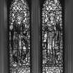 Interior.
Detail of stained glass windows depicting David and Solomon by William Meikle & Sons 1924.