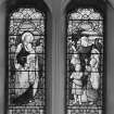 Interior.
Detail of stained glass windows depicting Our Lord blessing the children by Ballantine 1901-1906.