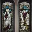 Interior.
Detail of stained glass windows depicting Our Lord blessing the children by Ballantine 1901-1906.