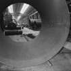 Heavy Fabrication (Bay 3): View from SW through large boiler cylinder, showing boiler fabrication in progress