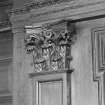 Interior, 1st. floor, drawing-room, detail of carved wooden capital.